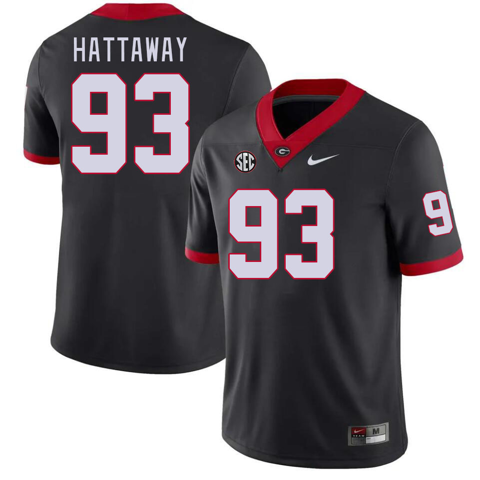 Men #93 Will Hattaway Georgia Bulldogs College Football Jerseys Stitched-Black